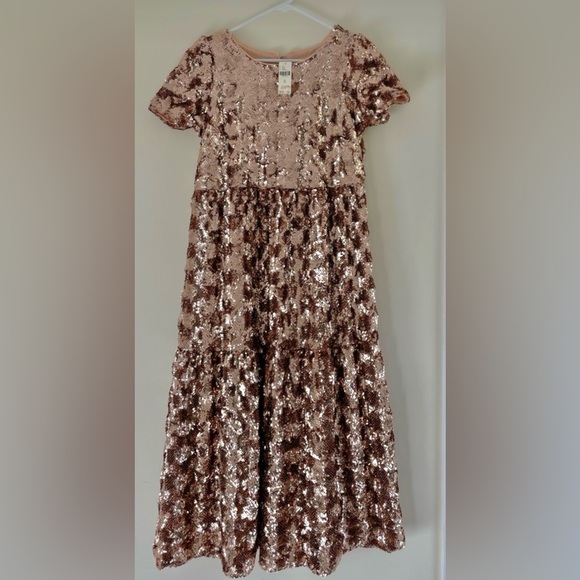 Anthropologie Dresses & Skirts - Anthropologie Shimmering Sequin Midi Dress in Blush